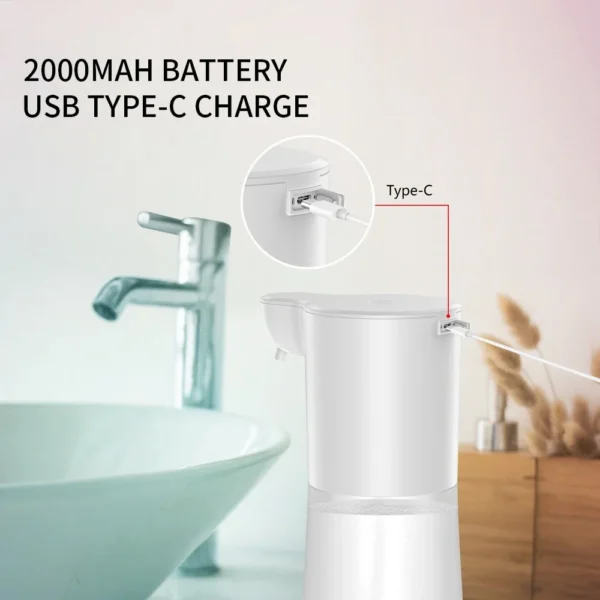 Hand Washer For Kitchen Bathroom USB Charging Automatic Smart Infrared Touchless - Image 2