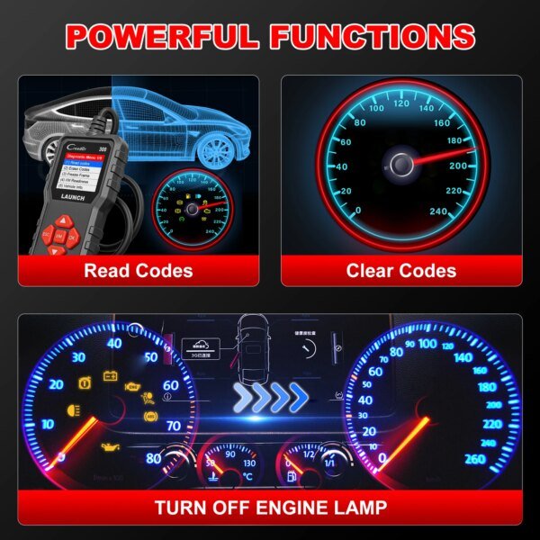 LAUNCH X431 CR300 OBD2 SCANNER CAN Auto Code Reader Diagnostic Tools I/M Engine Battery Tester Lifetime Free Update - Image 3