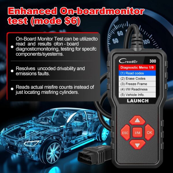 LAUNCH X431 CR300 OBD2 SCANNER CAN Auto Code Reader Diagnostic Tools I/M Engine Battery Tester Lifetime Free Update - Image 5