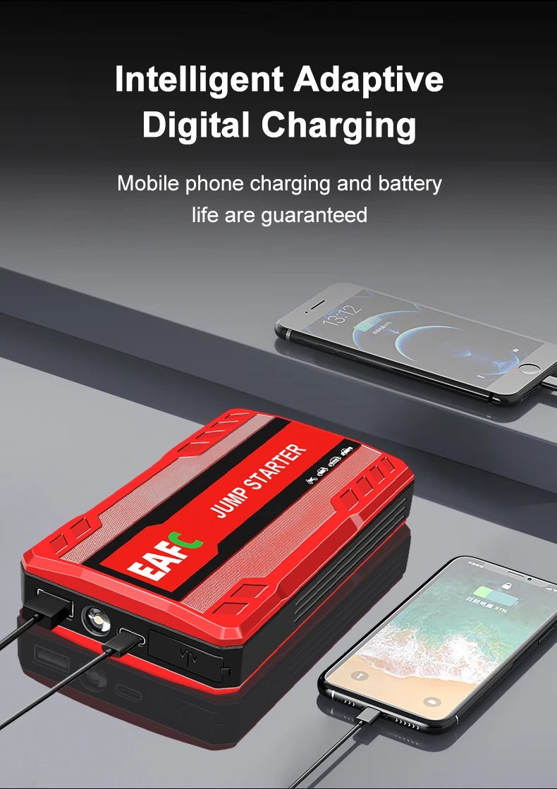 Car Jump Starter Battery Power Bank 600A Portable Emergency Starter Booster 12V Auto Starting Device for Petrol Vehicle Start