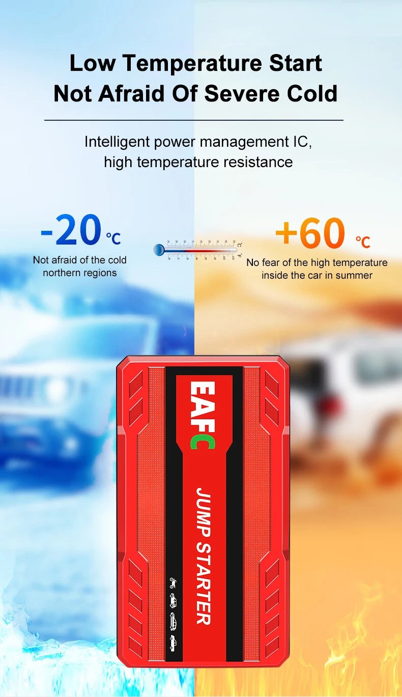 Car Jump Starter Battery Power Bank 600A Portable Emergency Starter Booster 12V Auto Starting Device for Petrol Vehicle Start